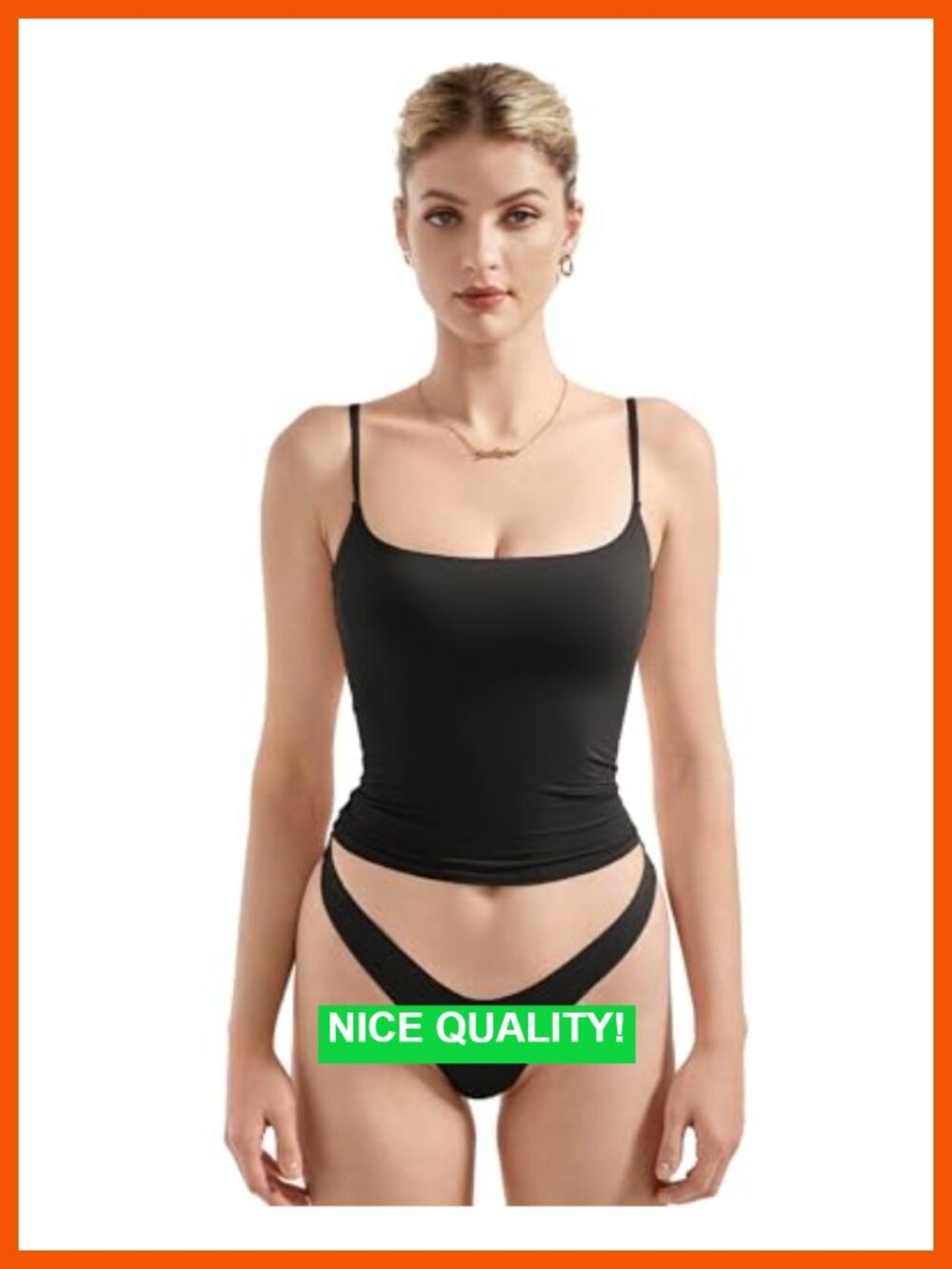 Double Lined Square Neck Tank Top Y2K Going Out Basic Cami